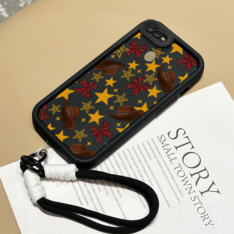 Casing Hp untuk OPPO A7 A5s A12 A12s A11K Case Casing HP Softcase Ponsel Soft Shell dengan Tali Sili