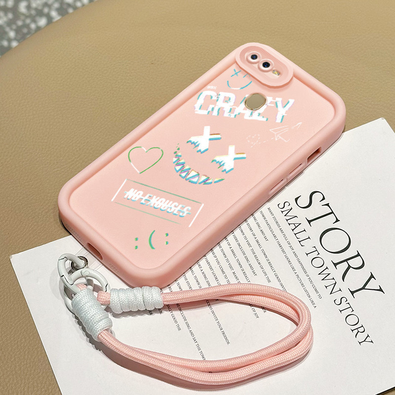Casing Hp untuk OPPO A7 A5s A12 A12s A11K Case Casing HP Softcase Ponsel Soft Shell dengan Tali Sili