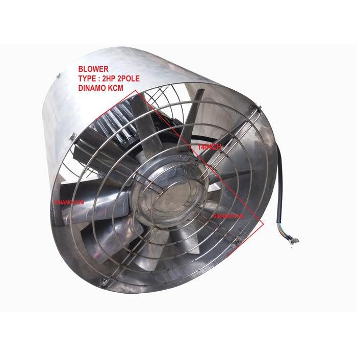 Blower Tabung - 2Hp - 1.5Kw - 2Pole - 3000Rpm- 14 Inch - Stainless Steel - Taiwan - Dinamo Kcm Co