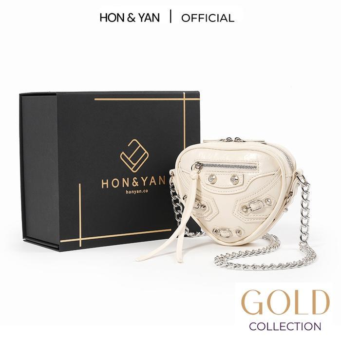 Aerostreet.Shoes - Honyan Gold Tas Wanita Berry Sling Bag Tas Selempang Mini Wanita Resleting