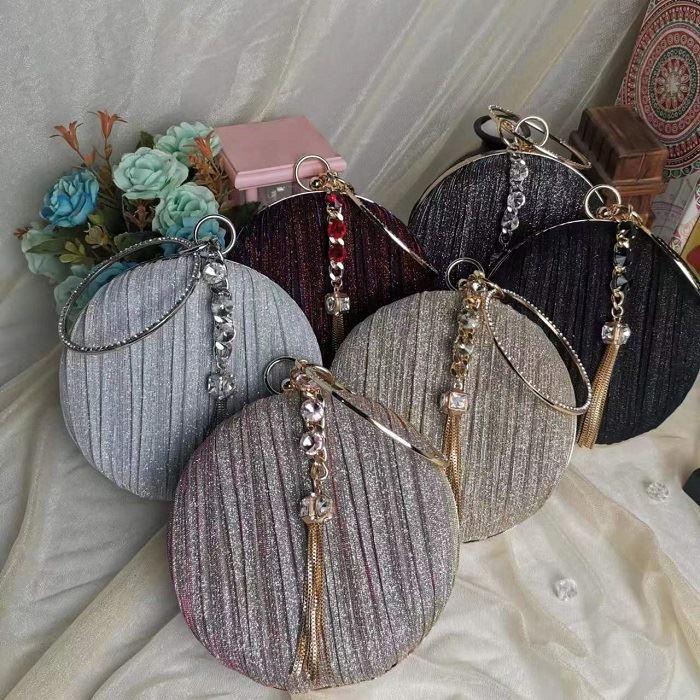 Thebags.Id - Mfb 11956 Clutch Pesta Bulat Tas Kondangan Mewah Elegan Wanita