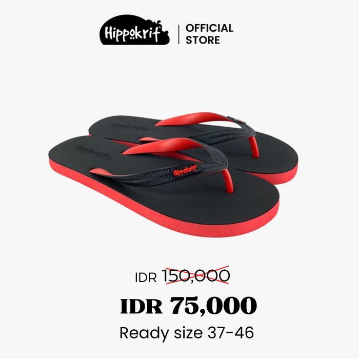 Aerostreet - Sandal Jepit Pria Rubber Dewasa Anti Slip - Ultra Bold / Red Flip Flops