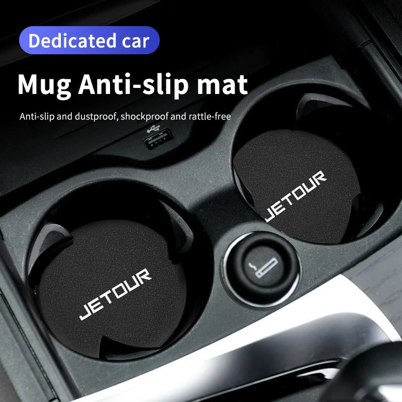 Suede Car Coaster Anti Slip Water Cup Pad Decoration Interior Accessories For Jetour X70 X90 X70S PL