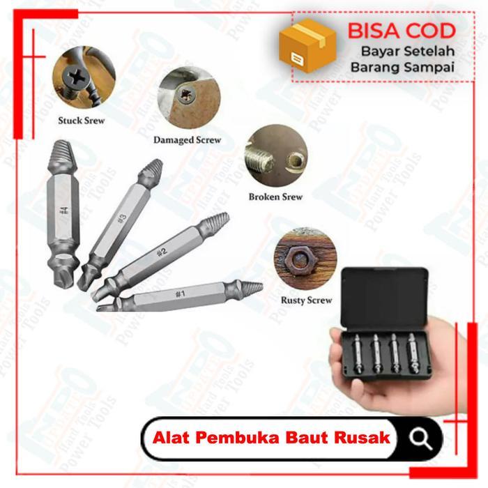 Promo Pembuka Baut Patah Rusak - Pembuka Baut Rusak Screw Demaged Extractor