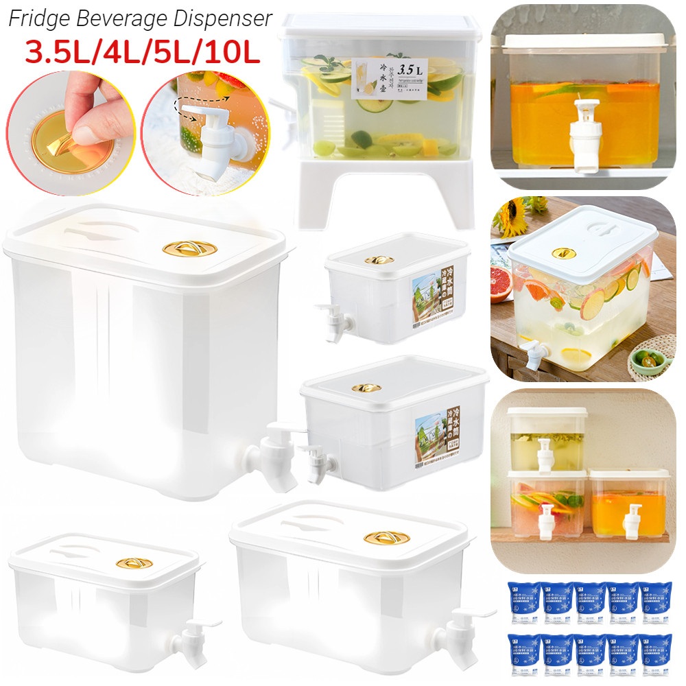 Ketel Air Dingin dengan Keran Kapasitas Besar Dispenser Minuman Kulkas Kotak Penyimpanan Kulkas Teko