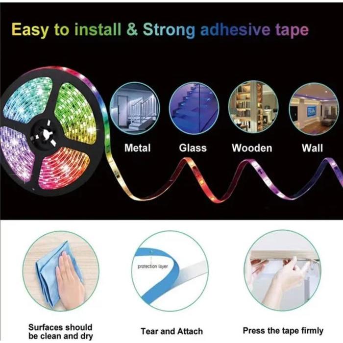 "New" Lampu Led Strip Rgb 10M 5050 Waterproof Kotak Kuning
