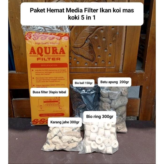 Paket Hemat media filter 5in1/media filter kolam koi/media filter aquarium siap pakai