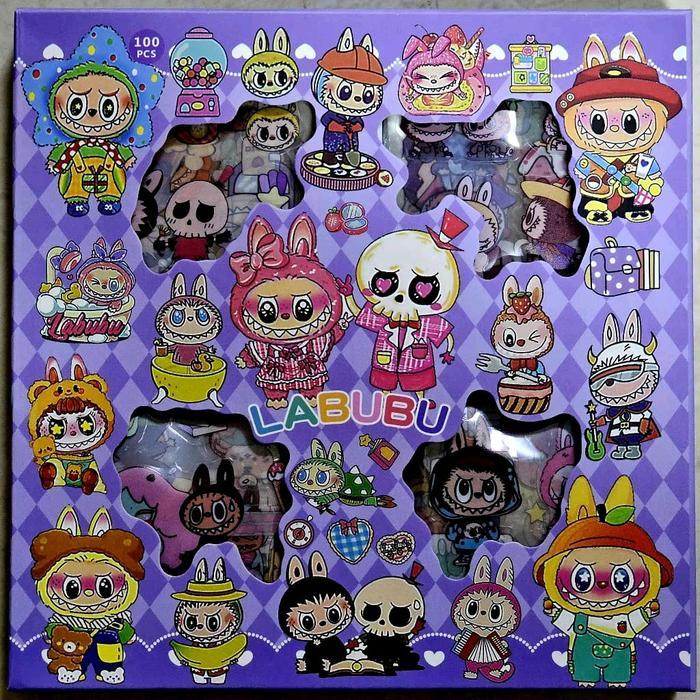 "New" Stiker MOMO perbox isi 60 pcs best seller Anak Hijau Biru Merah Paper Stationery