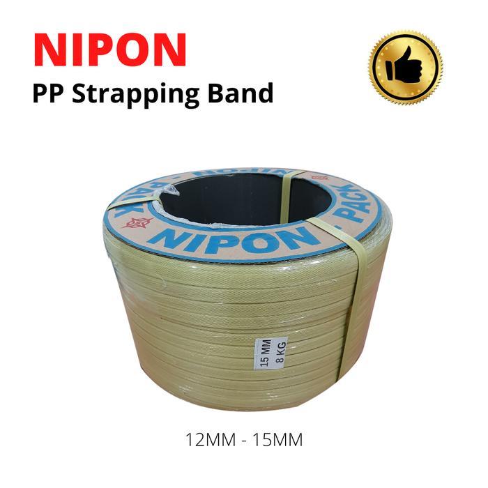STRAPPING BAND NIPON 12MM 15MM TALI KLEM TALI PACKING WARNA KUNING 8KG