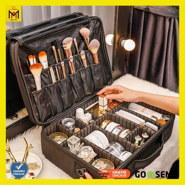 Tas Kosmetik Wanita Make Up Artis Profesional Tas Perias Wajah 3 Layer
