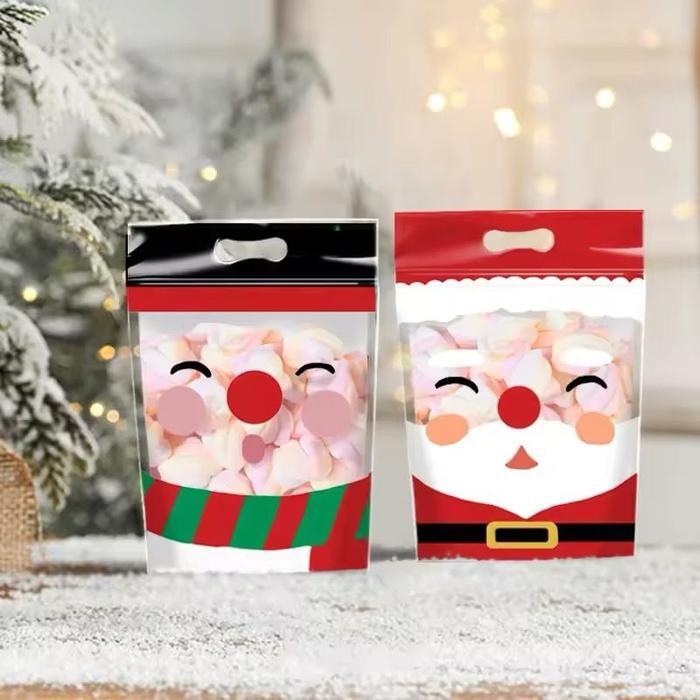 Ziplock goodie bag Christmas 2pcs santa plastik goodie bag Natal