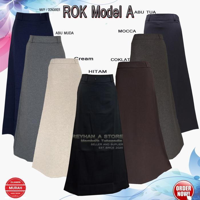 Rok Kerja Panjang Hitam A Bahan Formal Kantor / Rok panjang Bentuk A