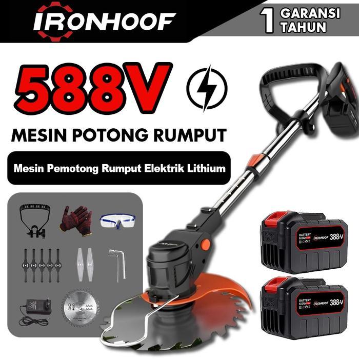Promo! Ironhoof Mesin Potong Rumput 588V/88V Mesin Pemotong Rumput Mesin Rumput Baterai