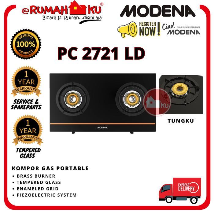 Promo Kompor Gas Portable Modena Pc 2721 Ld Hitam 2 Tungku