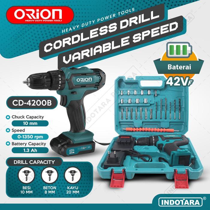 Krisbow Modern - Mesin Bor Baterai Tangan / Orion Cordless Cd4200B (With Bmc Box)