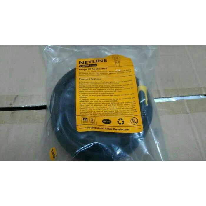 NETLINE Kabel HDMI 10 Meter V1.4 (Gold Plated HDMI) TERMURAH