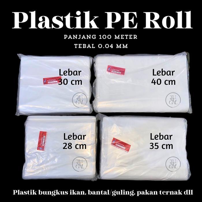 Plastik PE Roll - panjang 100 meter, tebal 0.04 mm. Plastik ikan hidup