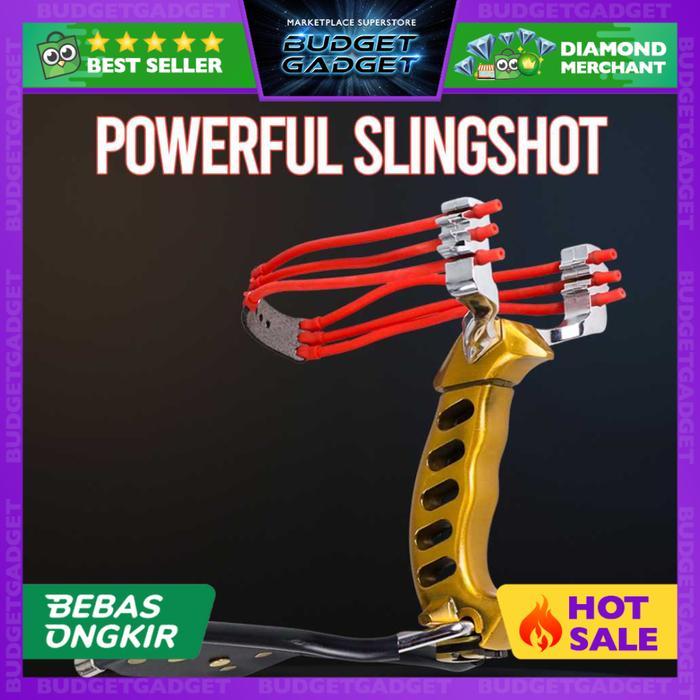 TERMURAH God Shooter Mainan Ketapel bahan Metal Besi Powerful Slingshot Body Kokoh Kuat dan Stabil