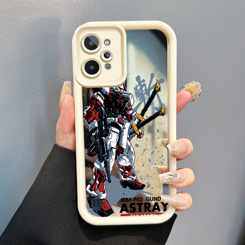Casing Hp Realme C31 Case Casing Kartun Robot Pola Kasus cermin tangga Kasus ponsel HP Kasing Siliko