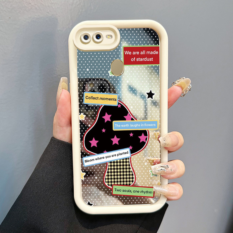 Casing Hp OPPO A7 OPPO A5s OPPO A12 OPPO A12S A11k Case Casing melukis jamur Pola Kasus cermin tangg