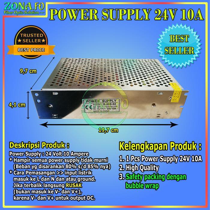 Power Supply 24V 10A PSU 24V 10A Switching Power Supply Jaring 24V 10A