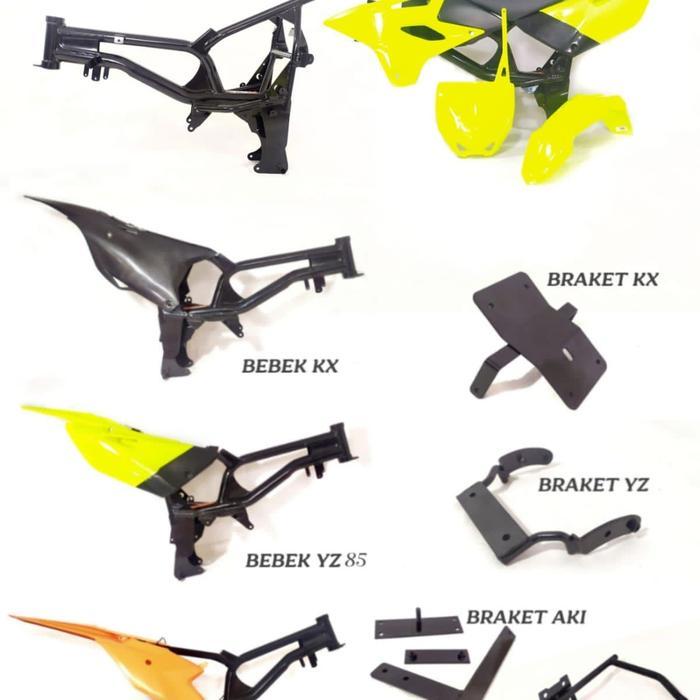 Rangka motor trail bebek modif YZ 85 New Pnp Jupiter Vega By HUTECH - Biru