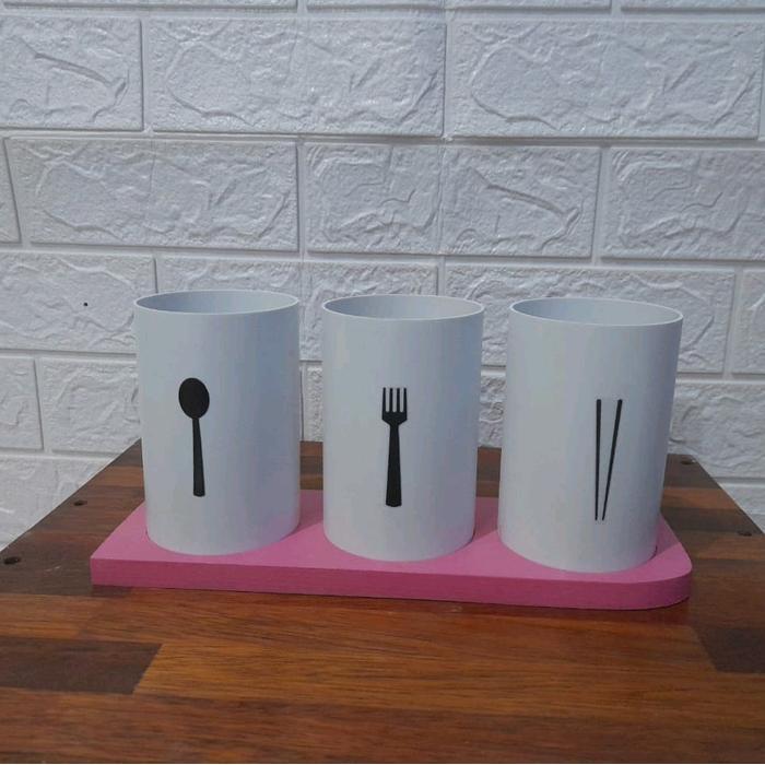 Tempat sendok estetik/tempat sendok/tempat sendok garpu sumpit