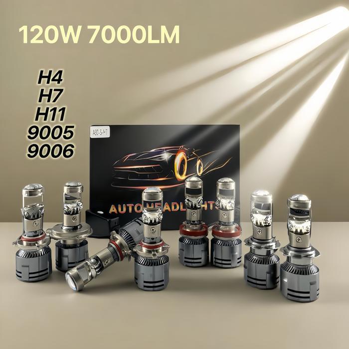 H11 /HB3 9005 H4 H7 HB4/9006 LAMPU LED MINI BILED Y10D PROJIE SATU SET HEADLAMP / FOGLAMP MOBIL 120W
