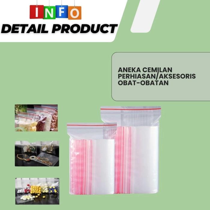 Plastik Klip Bening Zipper Bag Plastik Ziplock Pembungkus Makanan Baju Food Grade