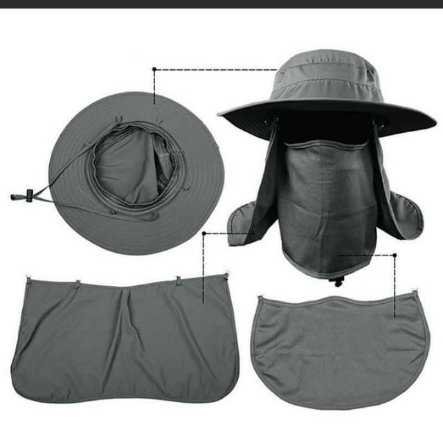 Topi Memancing Tentara Jepang Anti Uv Bundar - Topi Pancing
