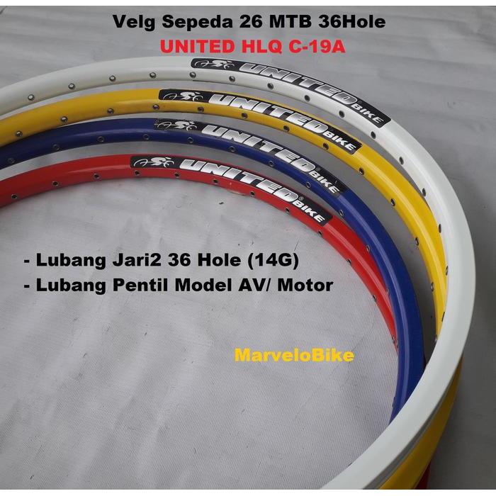 Rim Velg Sepeda 26 Mtb United 32/36 Hole
