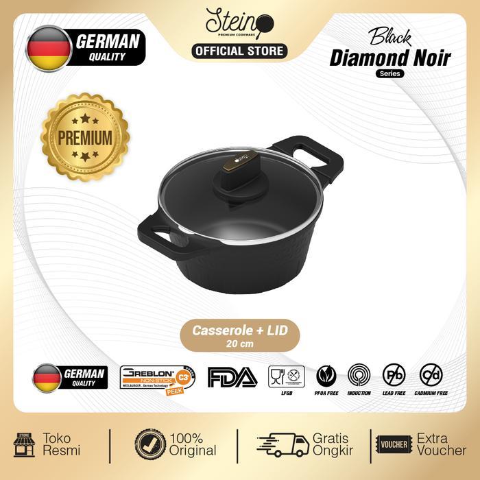 STEIN Black Diamond Noir Casserole Wajan + Tutup