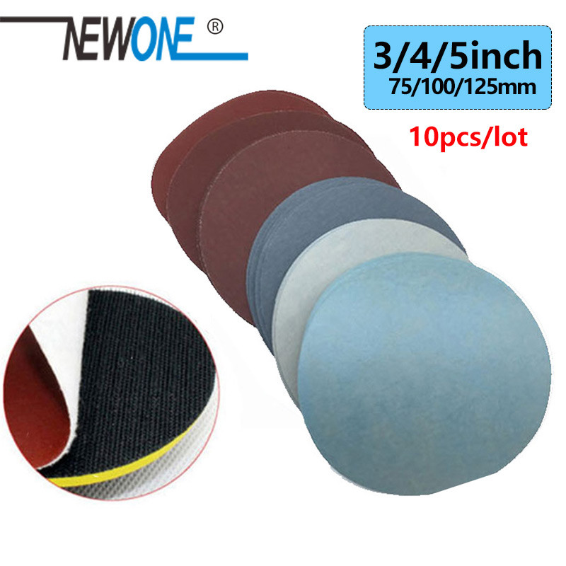 10 Buah 3/4/5 Inci 100Mm Bulat Amplas Disk Lembar Pasir Grit 40/7000 Kait dan Lingkaran Pengamplasan