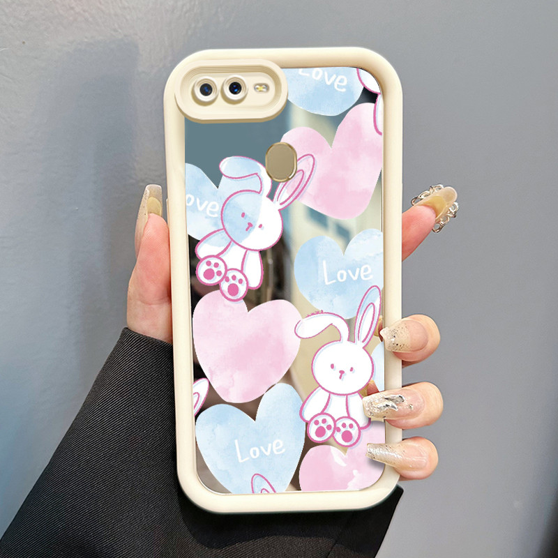 Casing Hp Untuk OPPO A7 OPPO A5s OPPO A12 OPPO A12S A11k Case Rabbit Heart Sticker Cesing Sembunyika