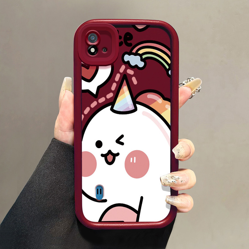 Casing Hp untuk Realme C20 C20A C11 2021 C11 2020 Case Casing Dinosaurus dan unicorn pola Cesing HP 