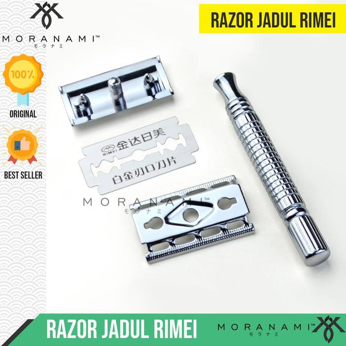 Pisau Cukur Jenggot Cukur Kumis Razor Stainless Isi Silet Rimei