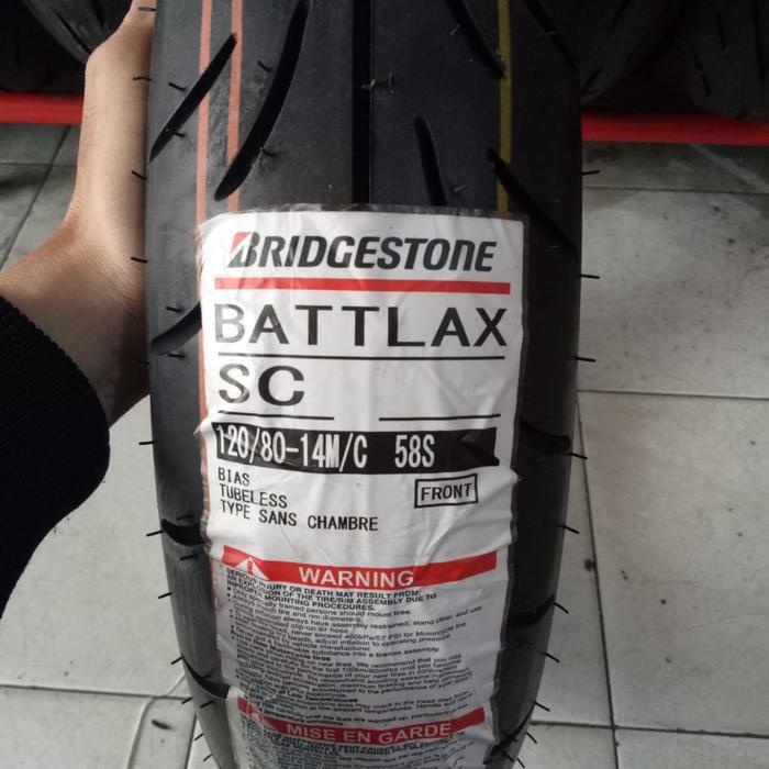 Ban Luar Battlax Sc Ukuran 120/80-14 Tubeless Honda Adv 150