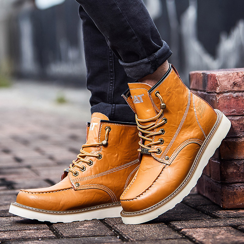 high-quality Work Boots Safety Shoes Men Waterproof leather shoes Ankle boots Steel toe shoes