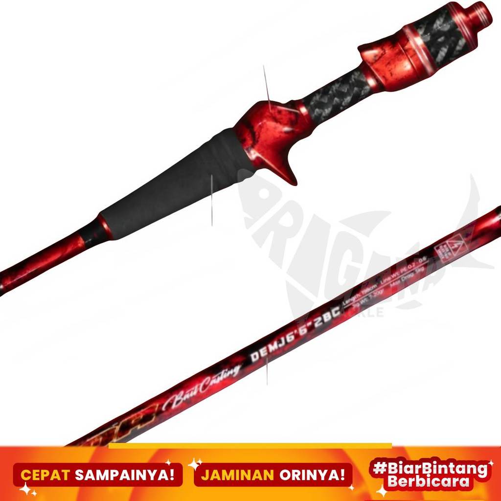Joran Pancing Spinning Daido Emperror Micro Jig Carbon Solid Ultra Light Ultralight UL 198cm 662