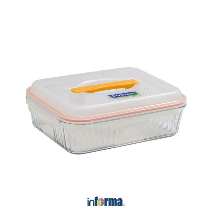 TERLARIS Informa Glasslock 3.6 ltr Retro Wadah Makanan - Oranye Stoples Kaca Tempat Bekal