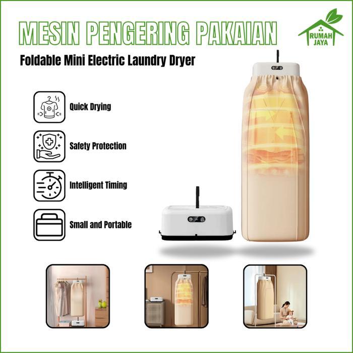 Rjo - Mesin Pengering Pakaian Portabel / Pemanas Pakaian Lipat Elektrik / Pengering Baju Otomatis