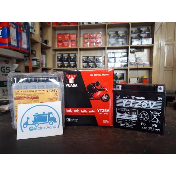 Aki Motor Honda Vario 125 Ytz6V Yuasa Accu Kering Original Ori