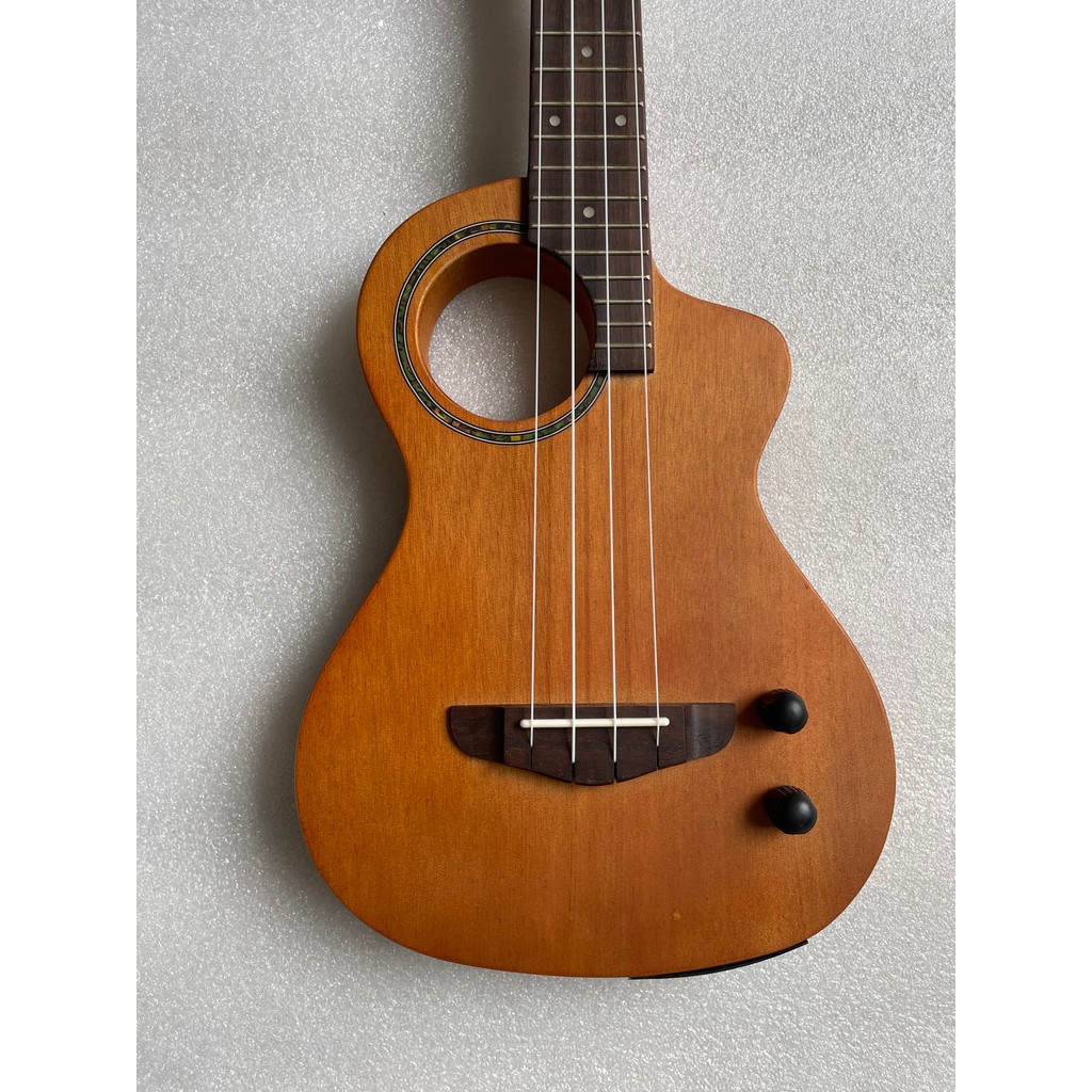 Stock Electric Ukulele 23 Inch Portable Travel Concert Solid Wood Ukulele Silent Practice Without