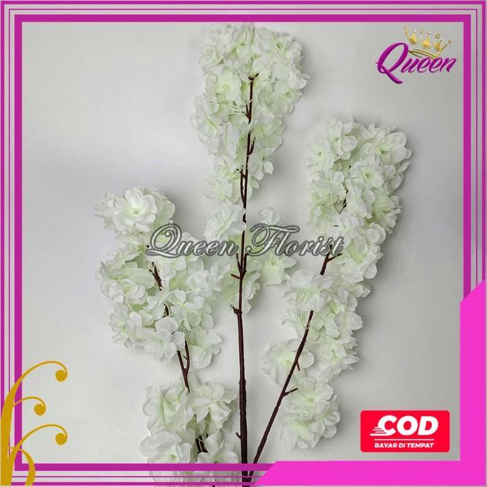 Bunga Cherry Blossom Artificial Panjang 1 Meter - Bunga Dekorasi Sakura Plastik Mei Hua Imlek