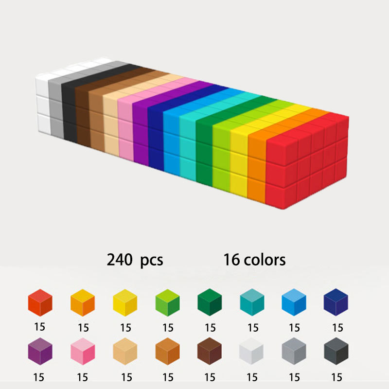 Designer Building Blocks Rainbow Cube Colorful Connection Block DIY Model Children Toys Birthday