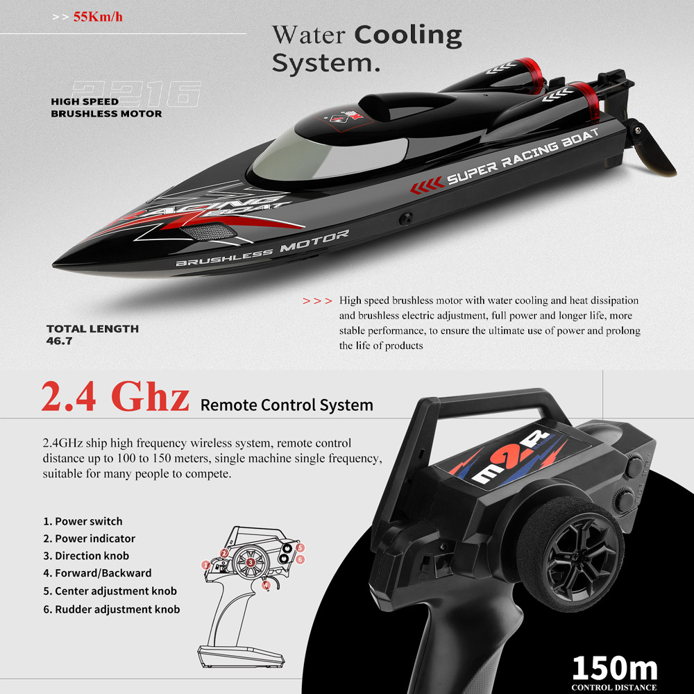 WLtoys WL916 WL912-A RC Boat 2.4Ghz 55KM/H 35KM/H High Speed Racing Watercraft Remote Control