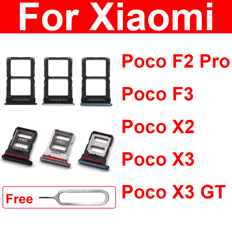 Sim Card Tray Adapter Socket For Mi Phone F2 Pro F3 X2 X3 Gt Sim Card Memory Card Reader Holder
