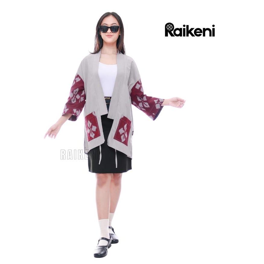 TERLARIS RAIKENI Kimono Rindu Gundi Kimono Outer Batik Tenun Tradisional Outer Batik Kimono Batik