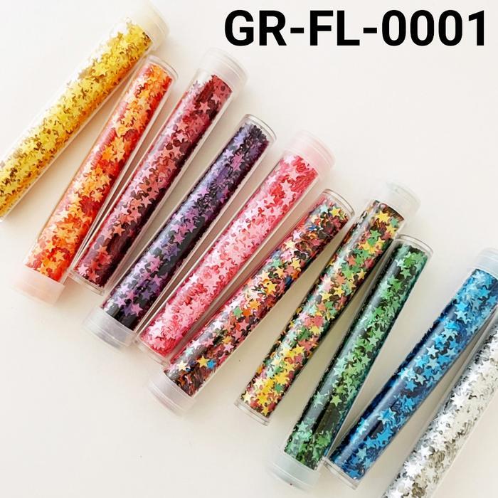 Gr-Fl-0001 Sprinkles Glitter Borci Kertas Emas Bintang Edible Import