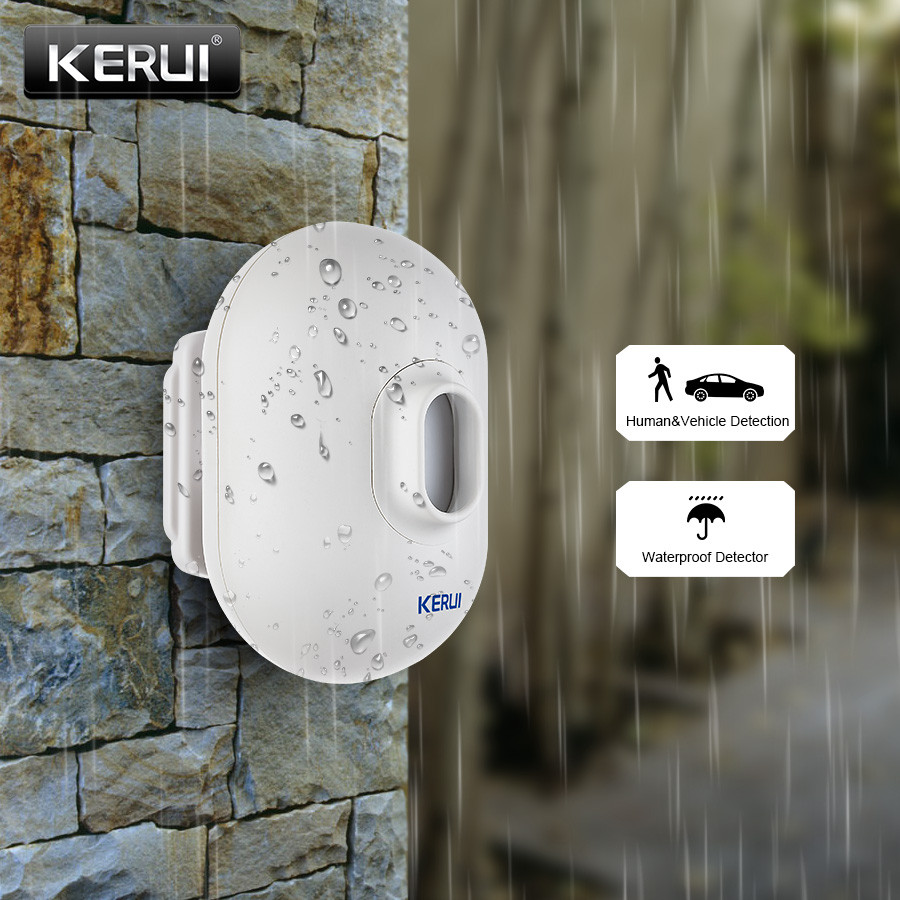 KERUI Waterproof PIR Motion Sensor Detector Outdoors For KERUI Wireless Security Alarm Driveway
